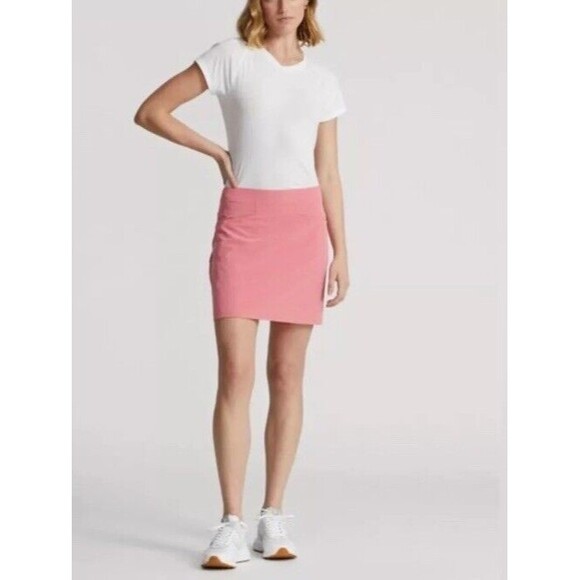 Ralph Lauren RLX Golf Skort Women's Sz XL Pink Stretch Back Pleated AIM 17" $128 - Picture 1 of 6